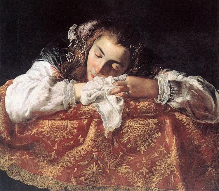 FETI, Domenico Sleeping Girl dh Sweden oil painting art